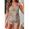 Ekouaer Womens Cami Pajama Sets Sexy Soft Pjs Summer Lingerie Sets 2 Piece Camisole and Elastic Waist Shorts Sleepwear(Grey Floral)