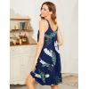 Ekouaer Women’s Nightgown Sleeveless Sleepwear Wide Strap Sleep Shirt Pleated Scoopneck Nightshirt S-4XL(Hawaiian Leaves)