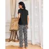 Ekouaer Womens Pajama Sets 2 Piece Lounge Set Soft Pajamas for Women Set Short Sleeve and Long Pants Pjs with Pockets(Black and White Plaid)