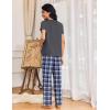 Ekouaer Womens Pajama Sets 2 Piece Lounge Set Soft Pajamas for Women Set Short Sleeve and Long Pants Pjs with Pockets(Blue Plaid)