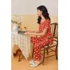 Ekouaer Womens Pajama Sets 2 Piece Lounge Set Soft Pajamas for Women Set Short Sleeve and Long Pants Pjs with Pockets(Elk)