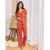 Ekouaer Womens Pajama Sets 2 Piece Lounge Set Soft Pajamas for Women Set Short Sleeve and Long Pants Pjs with Pockets(Elk)