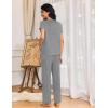 Ekouaer Womens Pajama Sets 2 Piece Lounge Set Soft Pajamas for Women Set Short Sleeve and Long Pants Pjs with Pockets(Grey)