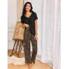 Ekouaer Womens Pajama Sets 2 Piece Lounge Set Soft Pajamas for Women Set Short Sleeve and Long Pants Pjs with Pockets(Leopard Print)