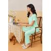 Ekouaer Womens Pajama Sets 2 Piece Lounge Set Soft Pajamas for Women Set Short Sleeve and Long Pants Pjs with Pockets(Light Green)