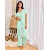Ekouaer Womens Pajama Sets 2 Piece Lounge Set Soft Pajamas for Women Set Short Sleeve and Long Pants Pjs with Pockets(Light Green)