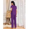 Ekouaer Womens Pajama Sets 2 Piece Lounge Set Soft Pajamas for Women Set Short Sleeve and Long Pants Pjs with Pockets(Purple)