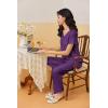Ekouaer Womens Pajama Sets 2 Piece Lounge Set Soft Pajamas for Women Set Short Sleeve and Long Pants Pjs with Pockets(Purple)