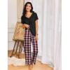 Ekouaer Womens Pajama Sets 2 Piece Lounge Set Soft Pajamas for Women Set Short Sleeve and Long Pants Pjs with Pockets(Red Plaid)