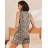 Ekouaer Womens Pajama Sets Cotton Pjs Sleeveless Tank Top and Shorts Sleepwear Soft Pjs 2 Piece Lounge Set S-XXL(Leopard)