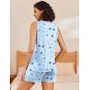 Ekouaer Womens Pajama Sets Cotton Pjs Sleeveless Tank Top and Shorts Sleepwear Soft Pjs 2 Piece Lounge Set S-XXL(Moon Stars)