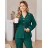 Ekouaer Womens Pajamas Set Cotton PJs Long Sleeve Sleepwear Button Down Tops and Pants 2 Piece Lounge Set(Green)