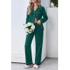 Ekouaer Womens Pajamas Set Cotton PJs Long Sleeve Sleepwear Button Down Tops and Pants 2 Piece Lounge Set(Green)