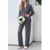 Ekouaer Womens Pajamas Set Cotton PJs Long Sleeve Sleepwear Button Down Tops and Pants 2 Piece Lounge Set(Medium Grey)