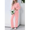 Ekouaer Womens Pajamas Set Cotton PJs Long Sleeve Sleepwear Button Down Tops and Pants 2 Piece Lounge Set(Pink)