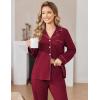 Ekouaer Womens Pajamas Set Cotton PJs Long Sleeve Sleepwear Button Down Tops and Pants 2 Piece Lounge Set(Wine Red)