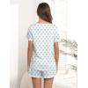 Ekouaer Women’s Pajamas Sets Short Sleeve Lounge Sets Sleepwear Casual Two Piece Pjs With Pockets(Blue Bow)