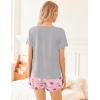 Ekouaer Womens Pajamas Short Sleeve Lounge Set Crew Neck Tops and Ruffle Shorts Pj Sets Soft Sleepwear with Pockets S-XXL(Light Gray)