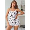 Ekouaer Womens Printed Cami Pajama Set 2 Piece Sleepwear Criss Cross Back Tank Split Shorts Cute Cozy PJS(Cow)