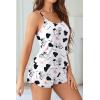 Ekouaer Womens Printed Cami Pajama Set 2 Piece Sleepwear Criss Cross Back Tank Split Shorts Cute Cozy PJS(Cow)