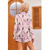 Ekouaer Womens Satin Pajama Sets Long Sleeve Top and Shorts Lounge Set Button Down Sleepwear(Striped Wine Bottle)