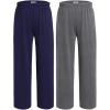 Ekouaer 2 Pack: Boys Pajamas Pants Soft Elastic Waist PJ Bottoms Comfy Lounge Long Pants with 2 Pockets 4-14 Years(Grey_blue)