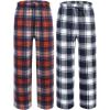 Ekouaer 2 Pack: Boys Pajamas Pants Soft Elastic Waist PJ Bottoms Comfy Lounge Long Pants with 2 Pockets 4-14 Years(Red Plaid_white Plaid)