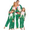 Ekouaer Christmas Pajamas for Family 2024 Matching Sets Xmas Long Sleeve Pj 2 Piece Set Green Sleepwear Men with Pocket Medium