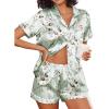 Floral Light Green With White