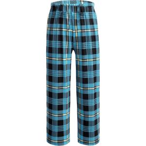 Ekouaer Boys Sleepwear Pant Long Pajamas Pants Plaid Pj Pant Elastic Waist Bottoms(Blue Yellow Plaid)