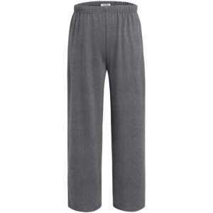 Ekouaer Boys Sleepwear Pant Long Pajamas Pants Plaid Pj Pant Elastic Waist Bottoms(Pure Grey)