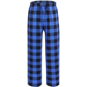 Ekouaer Boys Sleepwear Pant Long Pajamas Pants Plaid Pj Pant Elastic Waist Bottoms(Yarn Dyed Lattice13)