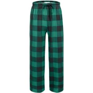 Ekouaer Boys Sleepwear Pant Long Pajamas Pants Plaid Pj Pant Elastic Waist Bottoms(Yarn Dyed Lattice8)