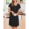 Ekouaer 2 Pack House Dresses for Women with Pockets Short Sleeve Moomoo Nightgown Plus Size Mumu Dress Floral Lounge Dress(Black/Leopard)