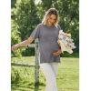 Ekouaer 4 Pack Maternity Shirts Short Sleeve Pregnancy Tunic Tops Casual Postpartum Outfits Split Side Mama Clothes(Black/Brown/Gray/White)