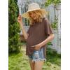 Ekouaer 4 Pack Maternity Shirts Short Sleeve Pregnancy Tunic Tops Casual Postpartum Outfits Split Side Mama Clothes(Black/Brown/Gray/White)