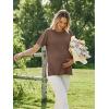 Ekouaer 4 Pack Maternity Shirts Short Sleeve Pregnancy Tunic Tops Casual Postpartum Outfits Split Side Mama Clothes(Black/Brown/White/Gradient Orange)