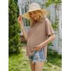 Ekouaer 4 Pack Maternity Shirts Short Sleeve Pregnancy Tunic Tops Casual Postpartum Outfits Split Side Mama Clothes(Black/Khaki/Light Pink/Light Gray)