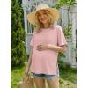 Ekouaer 4 Pack Maternity Shirts Short Sleeve Pregnancy Tunic Tops Casual Postpartum Outfits Split Side Mama Clothes(Black/Khaki/Light Pink/Light Gray)