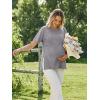 Ekouaer 4 Pack Maternity Shirts Short Sleeve Pregnancy Tunic Tops Casual Postpartum Outfits Split Side Mama Clothes(Black/Khaki/Light Pink/Light Gray)