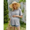 Ekouaer 4 Pack Maternity Shirts Short Sleeve Pregnancy Tunic Tops Casual Postpartum Outfits Split Side Mama Clothes(Black/Light Blue/Light Green/Gray White Stripes)