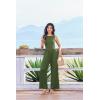 Ekouaer Jumpsuits for Women One Piece Jumpsuit Wide Leg Sleeveless Crewneck Casual Womens Romper Jumpers With Pockets 2026(Army Green)