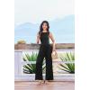 Ekouaer Jumpsuits for Women One Piece Jumpsuit Wide Leg Sleeveless Crewneck Casual Womens Romper Jumpers With Pockets 2026(Black)