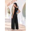 Ekouaer Jumpsuits for Women One Piece Jumpsuit Wide Leg Sleeveless Crewneck Casual Womens Romper Jumpers With Pockets 2026(Black)