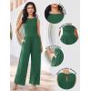 Ekouaer Jumpsuits for Women One Piece Jumpsuit Wide Leg Sleeveless Crewneck Casual Womens Romper Jumpers With Pockets 2026(Green)