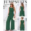 Ekouaer Jumpsuits for Women One Piece Jumpsuit Wide Leg Sleeveless Crewneck Casual Womens Romper Jumpers With Pockets 2026(Green)