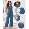 Ekouaer Jumpsuits for Women One Piece Jumpsuit Wide Leg Sleeveless Crewneck Casual Womens Romper Jumpers With Pockets 2026(Lake Blue)
