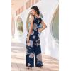 Ekouaer Jumpsuits for Women One Piece Jumpsuit Wide Leg Sleeveless Crewneck Casual Womens Romper Jumpers With Pockets 2026(Pink Floral Navy)
