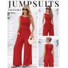 Ekouaer Jumpsuits for Women One Piece Jumpsuit Wide Leg Sleeveless Crewneck Casual Womens Romper Jumpers With Pockets 2026(Red)