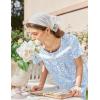 Ekouaer Nightgown for Women Cotton Long Night Gown Short Sleeve Nightdress with Pockets Button Sleepshirt Soft Sleepwear(Blue White Florals)
